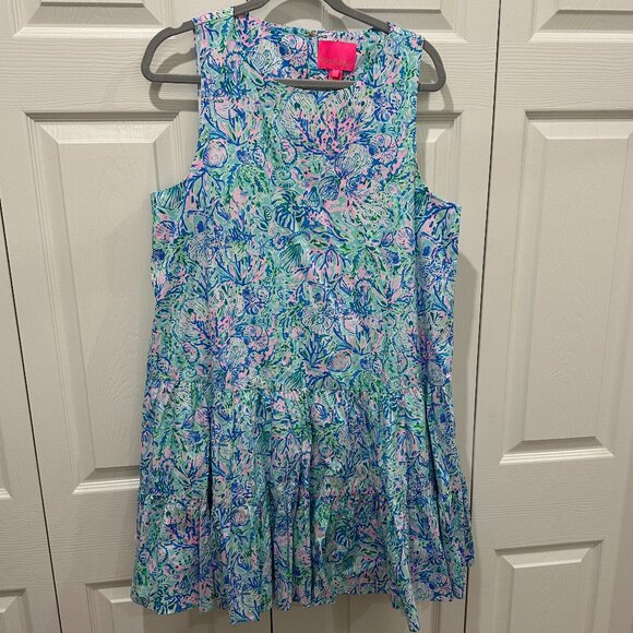 Lilly Pulitzer Trina Dress Surf Blue Soleil It On Me - Picture 1 of 7